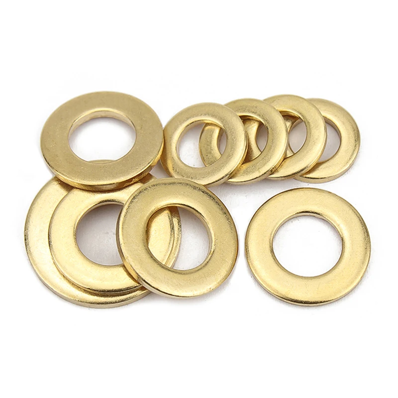 10/50pcs M2 M2.5 M3 M4 M5 M6 M8 M10 M12 GB97 DIN125 Solid Brass Copper Flat Washer Plain Gasket Pad High Quality | Обустройство дома