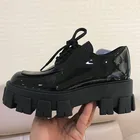 Массивные кроссовки на платформе для женщин, модная женская черная кожаная зимняя обувь INS Ulzzang 2020, Роскошные Дизайнерские повседневные туфли на шнуровке для женщин