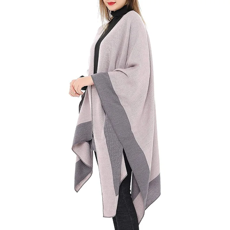 Новинка женская зимняя накидка в богемном стиле с рисунком Imi Кашемировое пончо