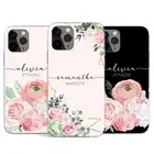 Maifengge персонализированный Чехол для телефона с изображением имени и цветочным рисунком для iPhone 11 12 13 Pro Max mini 6s Plus 7 8 X Xs max Xr