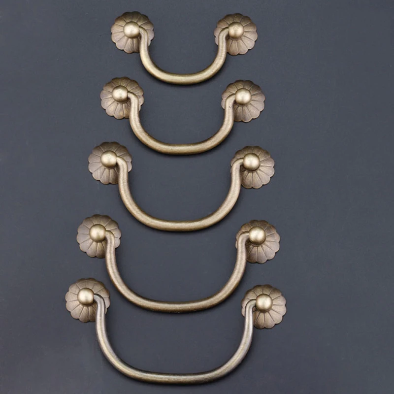 Ретро Винтаж 10 шт латунный Шкаф Тянет Ручки ручки для комода или шкафа с ящиками