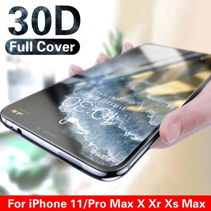 Защитное стекло для iPhone XR X XS 6s 7 8 plus 11 Pro Max SE 30D | Мобильные телефоны и аксессуары