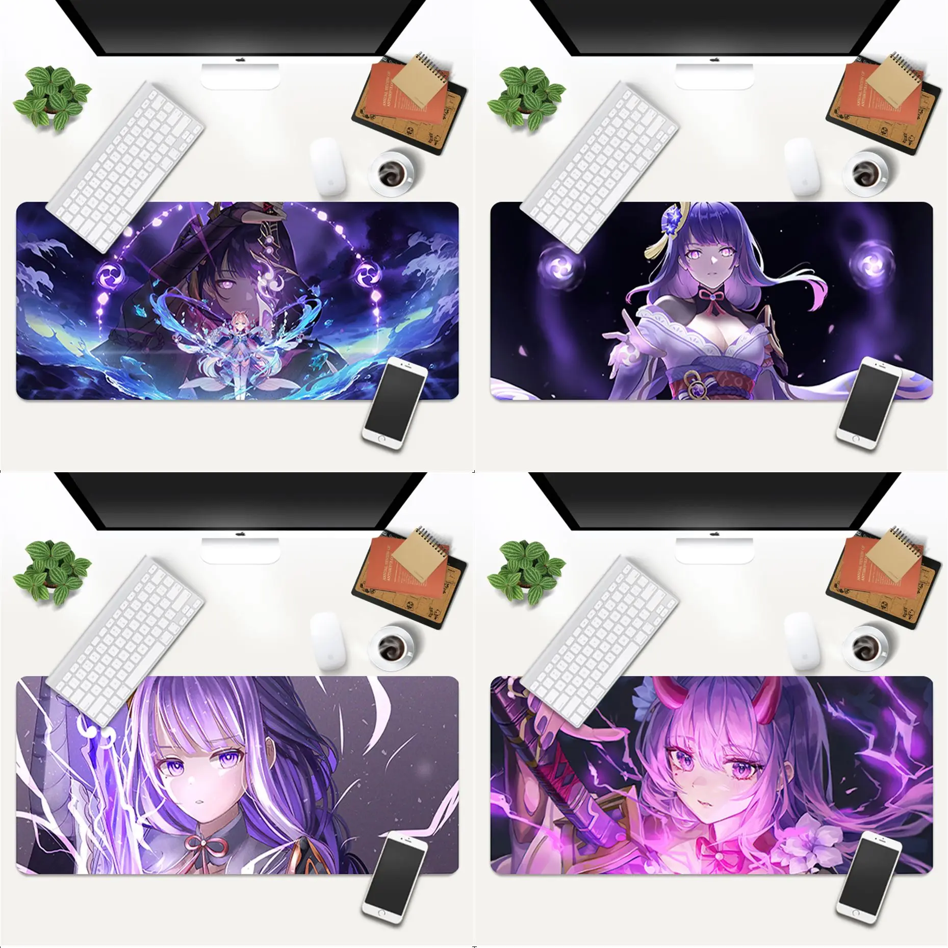 

Genshin Impact Raiden girl Gamer Speed Mice Retail large Mousepad for large Edge Locking Speed Version Game Keyboard Pad