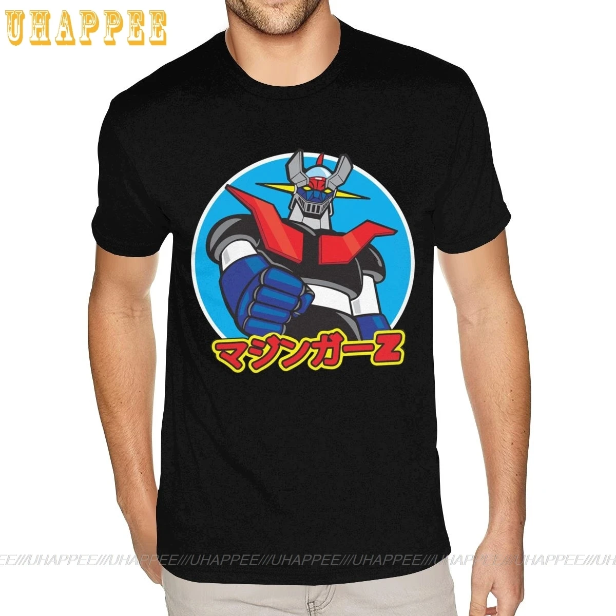Футболка Mazinger Z с японским аниме принтом мужская рубашка коротким рукавом черный