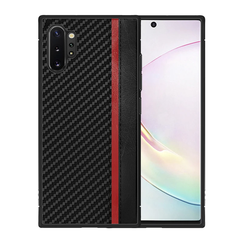 Роскошный чехол для телефона из искусственной кожи и углеродного волокна samsung