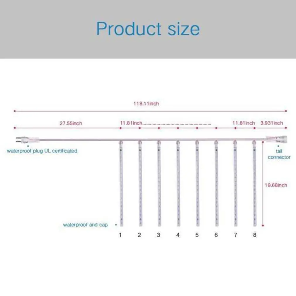 

50CM Meteor Tube LED Meteor Shower Rain Tubes Christmas Decorative Lights LED Beautiful Wedding Party Garden String Light