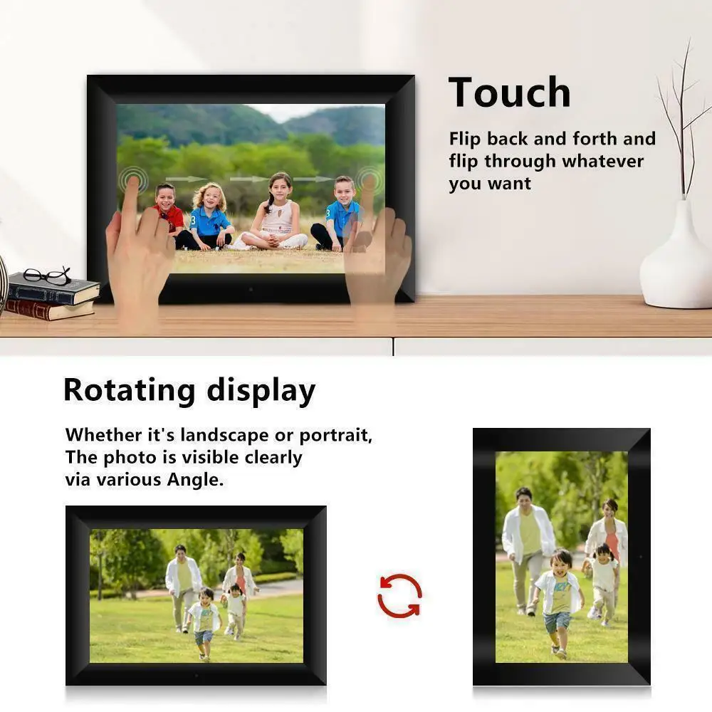 WiFi 10.1 Inch Digital Picture Frame APP Control Touch Screen 16GB Smart Photo Electronics with Holder | Электроника