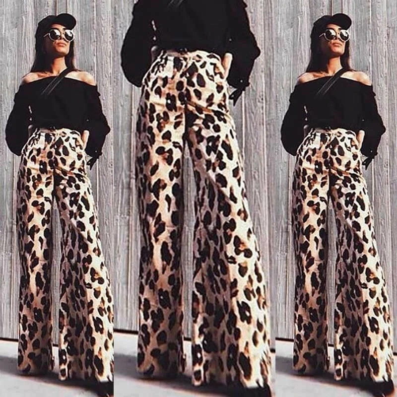 Женские повседневные свободные брюки палаццо летние высокие приталенные с