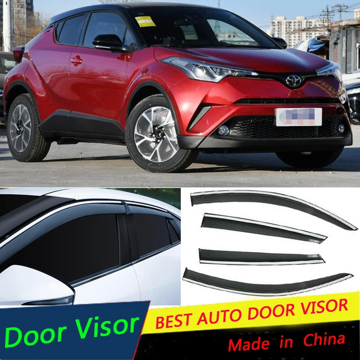 

Для Toyota CHR оконный козырек Vent Оттенки Пластик дождь и блеск Защита от солнца дефлектор гвардии для 2018-2020 C-HR авто аксессуары 4 шт./компл.