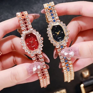 Luxury Watch For Women New Ladies Watch Bracelet Square Watch Full Diamond Ladies Wrist Watch Fashion Casual Starry Sky Clock Luxury Watch For Women New Ladies Watch Bracelet Square Watch Full Diamond Ladies Wrist Watch Fashion Casual Starry Sky Clock