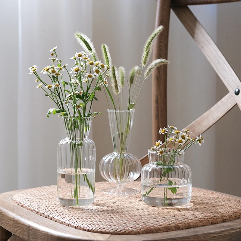 

Nordic Glass Flower Vase Bubble Bottle Shaped Flower Bottle Home Decor Creative Transparent Hydroponic Vase Wedding Table Decor
