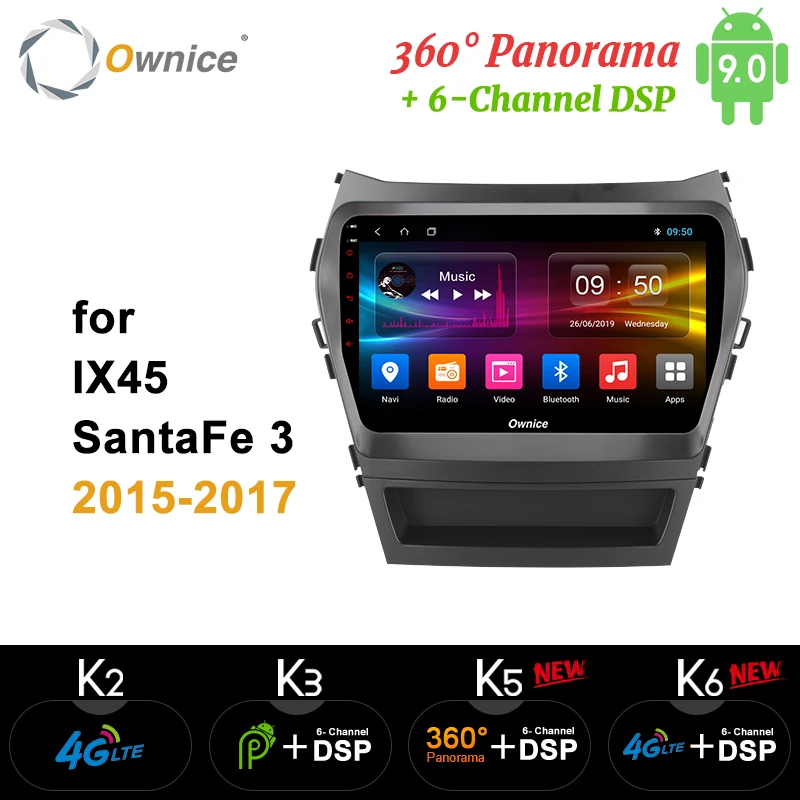 Ownice 360 Panorama Android 9,0 k3 k5 k6 автомобильный dvd-плеер для hyundai Santa FE IX45 SPDIF 4G DSP автомобильный Радио gps Navi