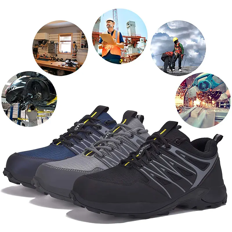

SUADEX Work Shoes Steel Toe Stab Breathable Light Puncture Proof Construction Safety Sneakers Men's Wear-resistant Insulating