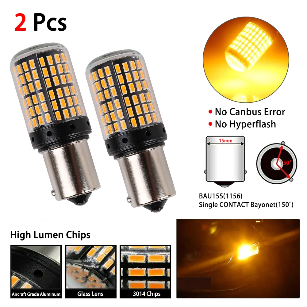 

Car BAU15S 7507 Turn Signal Light PY21W 5009 Canbus No Error Led Bulb Amber Blinker Auto Daytime For Turn Signal Lamps