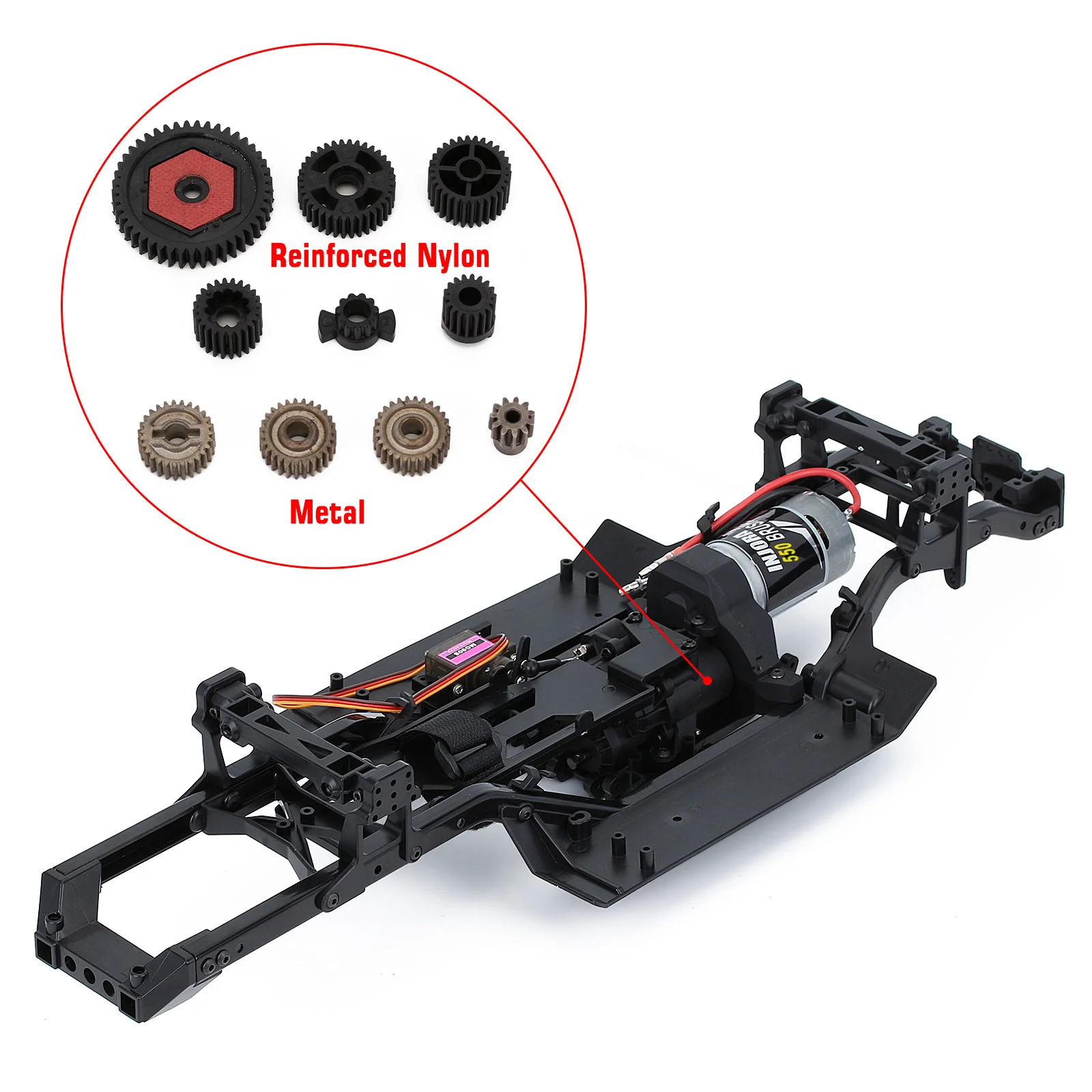 INJORA 2-скоростная трансмиссионная рама TRX4 с мотором для 1/10 RC гусеничного