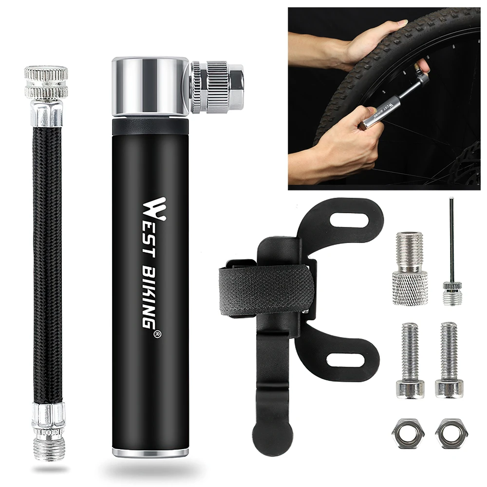 

Портативный велосипедный мини-насос, ручной воздушный насос AV/FV 120PSI, для горных велосипедов, велосипедные аксессуары