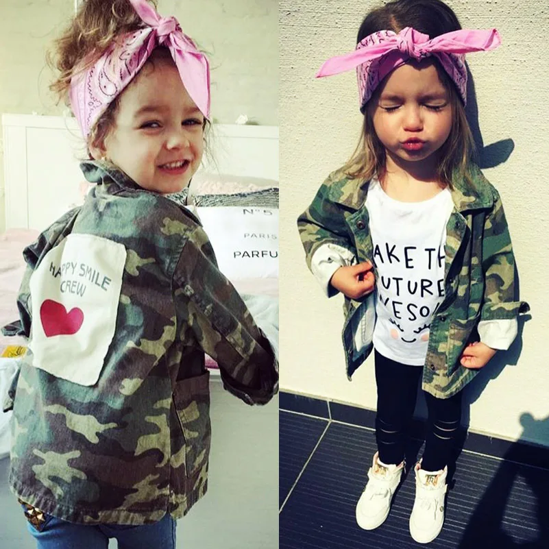 

Baby Girl Coat Spring Autumn Camouflage Long Sleeve Kids Jacket Toddler Kids Boys Girls Cotton Outwear