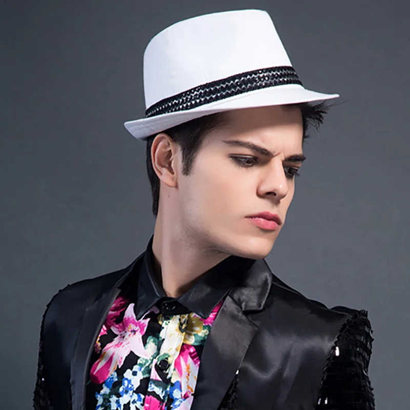 

Men's Letters Fedora Hat Cap Stage Performance Costume Party Accessories