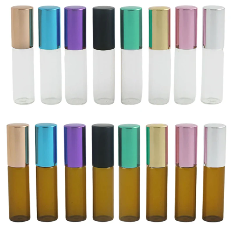 Пустой флакон для эфирных масел Заправляемый духов прозрачный янтарь 2 мл 3 5 10 50