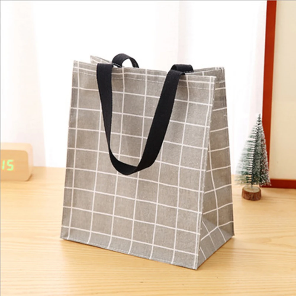 

Canvas Women Men Reusable Shopping Bag Eco Friendly Solid Shopper Bag Waterproof Handbag Lunch Tote Shoulder Bag