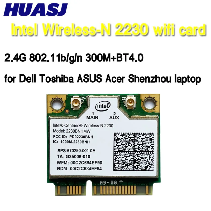 Беспроводной адаптер Intel Centrino Wireless-N 2230 BT 4.0 WIFI 300 Мбит/с 2230BNHMW mini PCIe