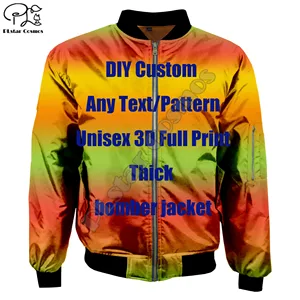 Прямая поставка, мужские куртки-бомберы 3D на заказ, американские размеры, пальто, спортивный костюм, женская зимняя Толстая Повседневная Полетная куртка большого размера с длинным рукавом