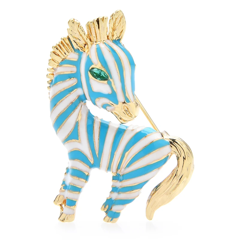 Брошь Wuli & Baby из эмали с милой зеброй для женщин и унисекса двухцветная лошадь для вечеринок и повседневной носки, подарочная брошь.