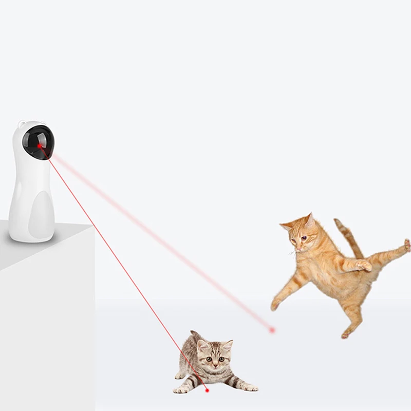 Лазерная указка забавная игрушка для кошек Автоматическое вращение тренировка