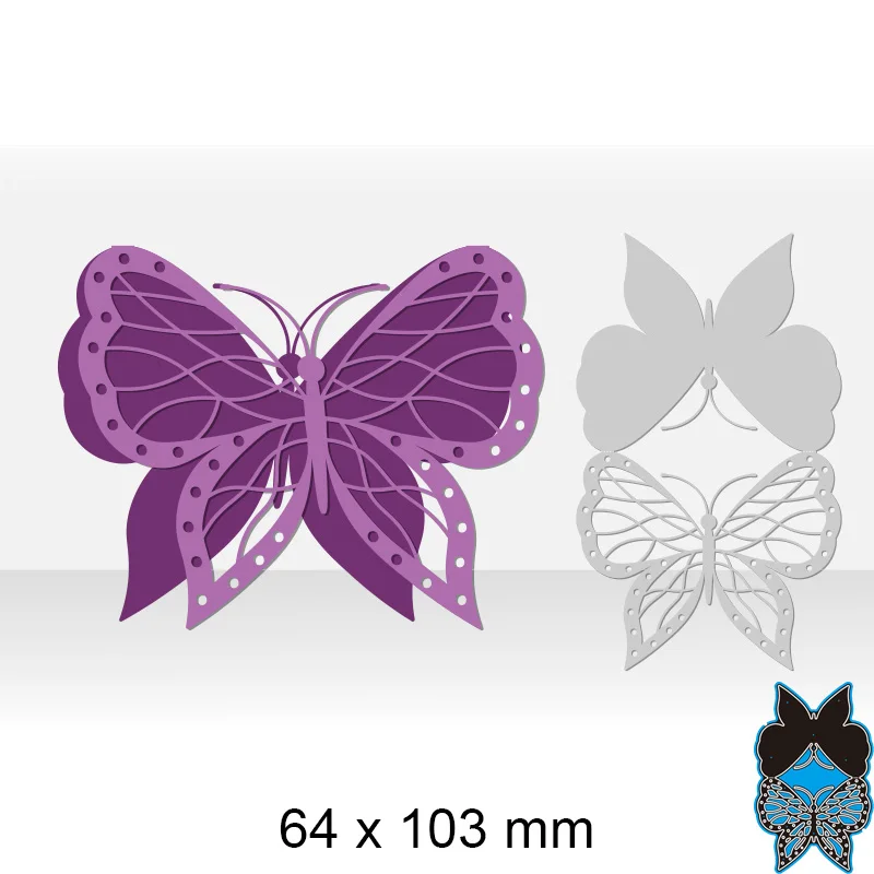 

Вырубные штампы в виде бабочек, новый металлический альбом «сделай сам», бумажная карта, крафтовый тисненый трафарет 64*103 мм