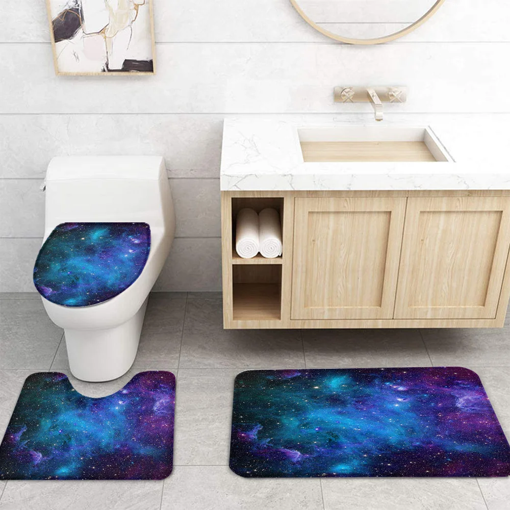 Звездное небо космическая Вселенная печать занавеска для ванны Декор Ковер