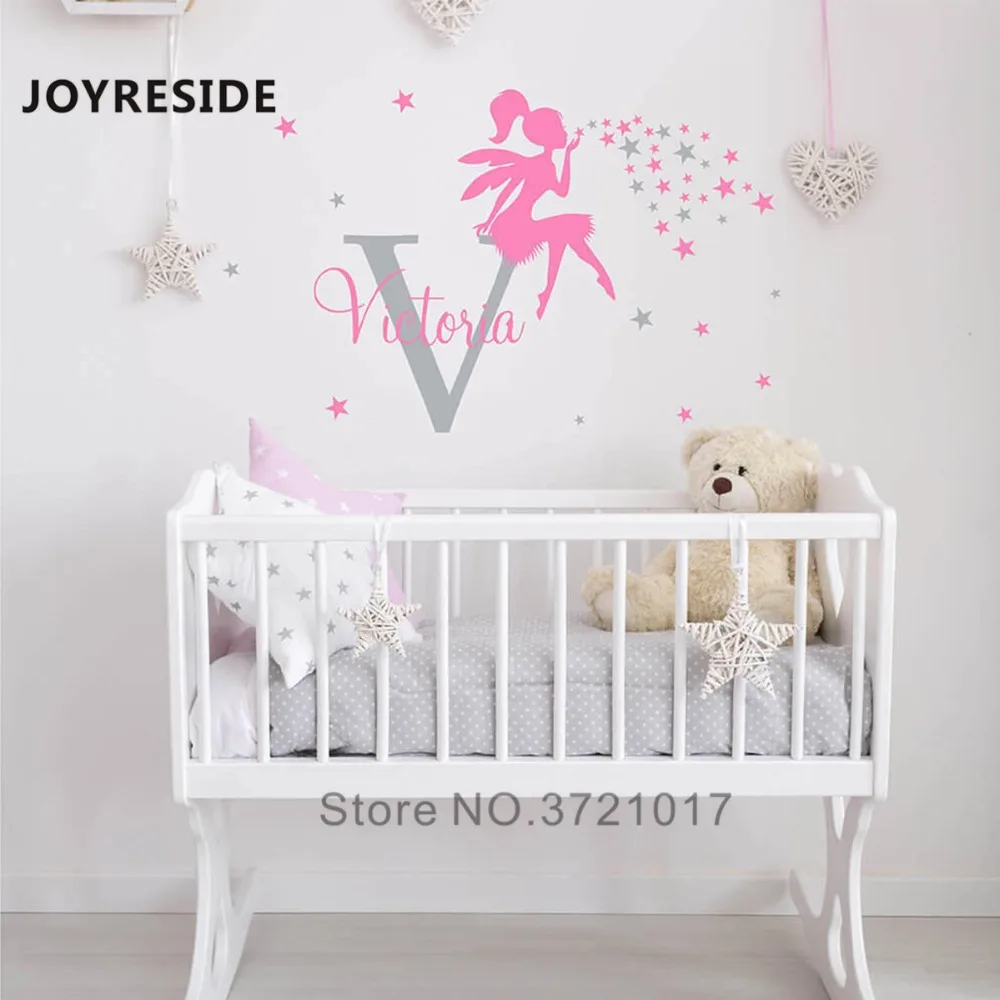 JOYRESIDE персонализированные названия стикер стены дома спальни Наклейки на стены с именем на заказ различные конструкции выбрать стены Sicker винил WM001
