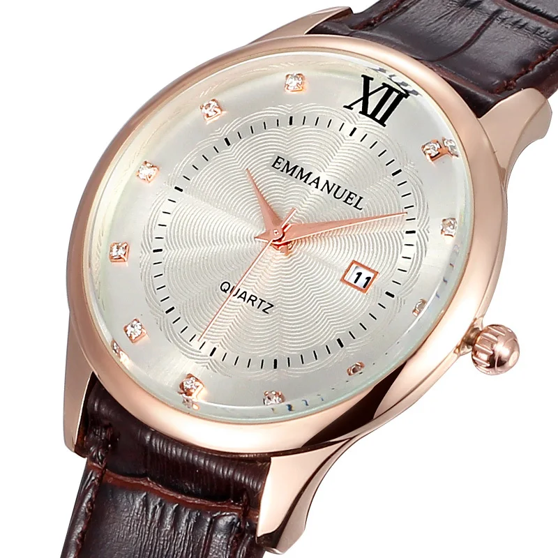 Новинка 2020 модные кварцевые женские часы с кожаным ремешком календарем и