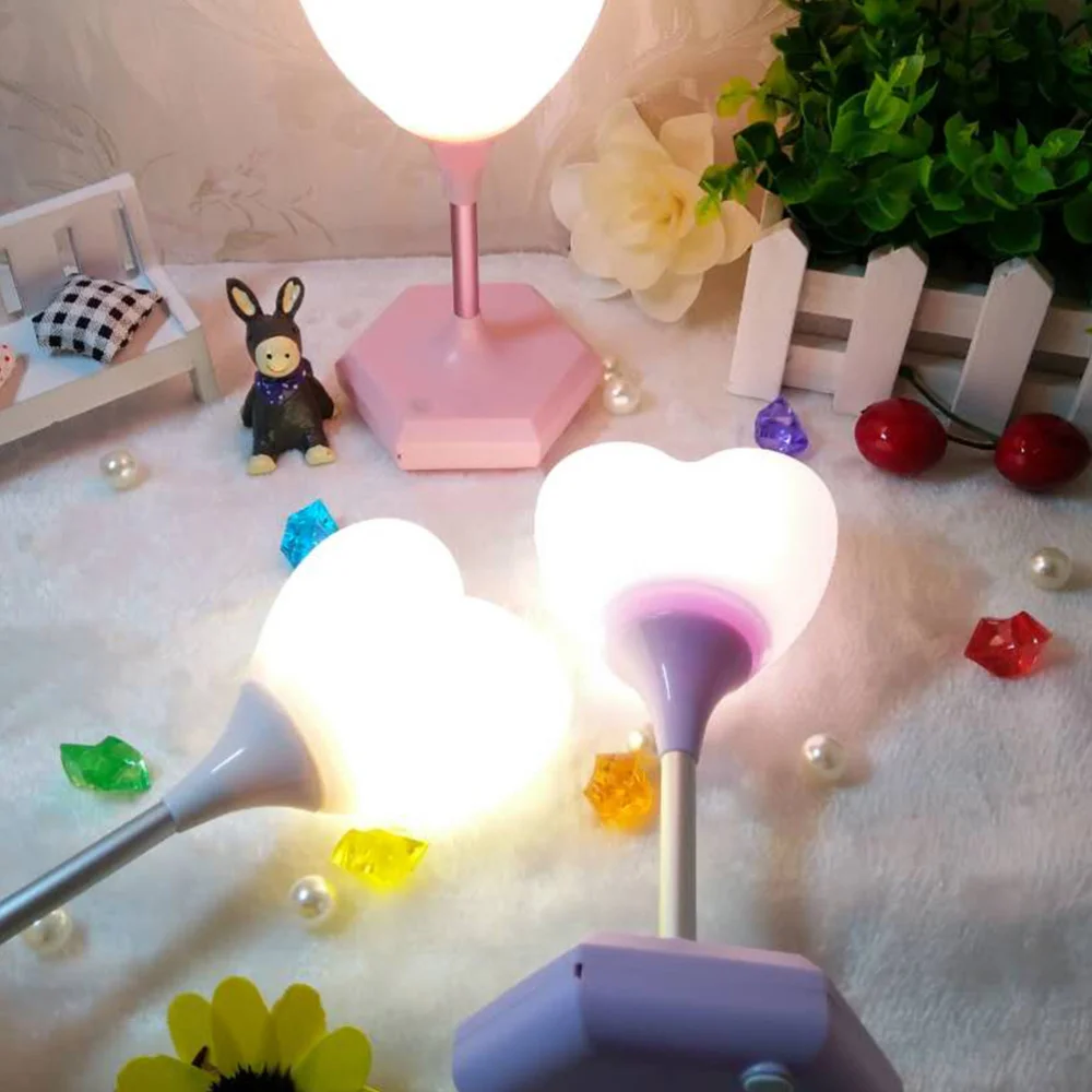 

Heart Shape Night Light USB Charging Light Touch Switch Desktop Lamp Bedside Decorative Light Home Decor for Living Room Bedroom