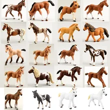 Realistic Horse Pony Figurines Set,Foal Animal Figures Detailed Miniature Toy Horses Christmas Birthday Gift Cake Topper for Kid