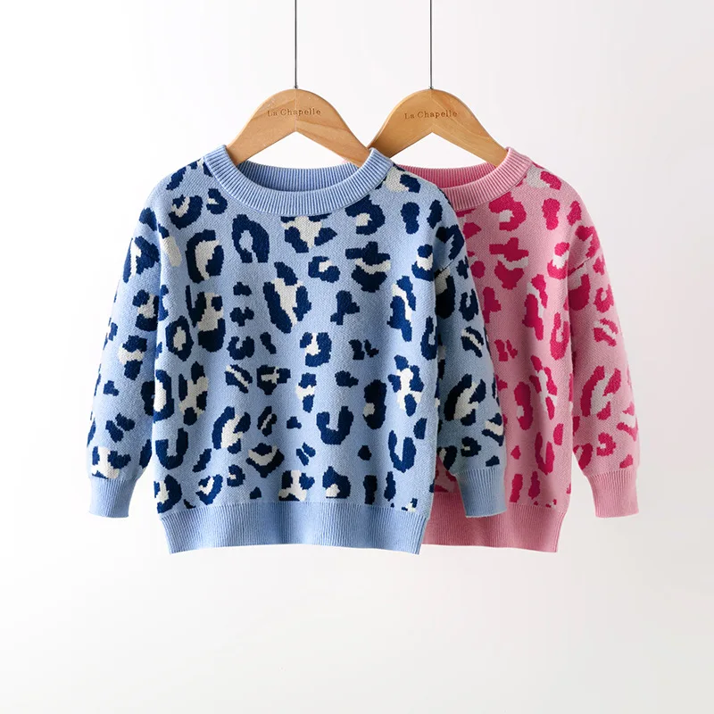 

Children's Sweater Casual New Fashion Autumn Leopard Sweater Boy and Girl baby Knitted Sweaters To Keep Warm 2-9Y