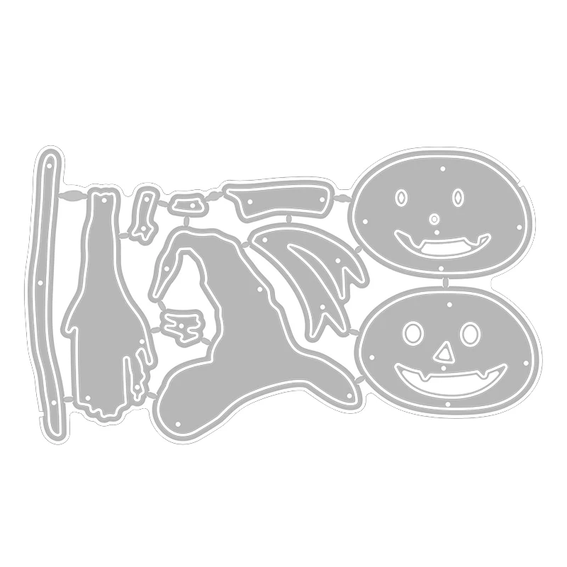 

2020 New Halloween Grimace Pumpkin Broom and Witch Hat Metal Cutting Dies For Making Greeting Card Paper Scrapbooking No Stamps