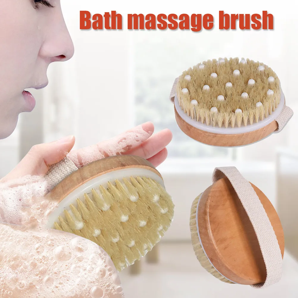 

Body Brush Round Exfoliating Dry Brushing for Drainage Massager Scrubber Skin Brush NEWEST Bath Brushes Sponges Scrubbers
