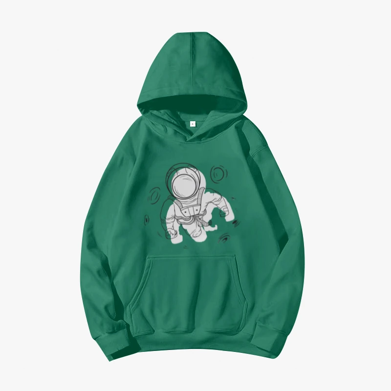 

Astronaut Cartoon Women Gothic Hoodies Sweatshirts Autumn Winter Printed Long Sleeve Streetwear Female Harajuku Pockets Tops