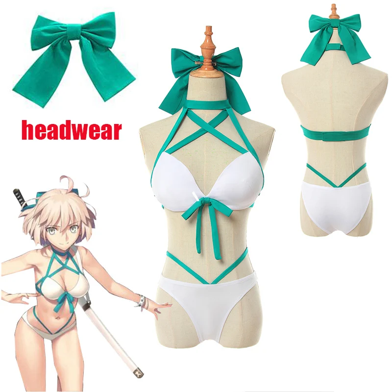 Костюм для косплея из игры Fate Okita Souji сексуальный купальник бикини женский Grand Order