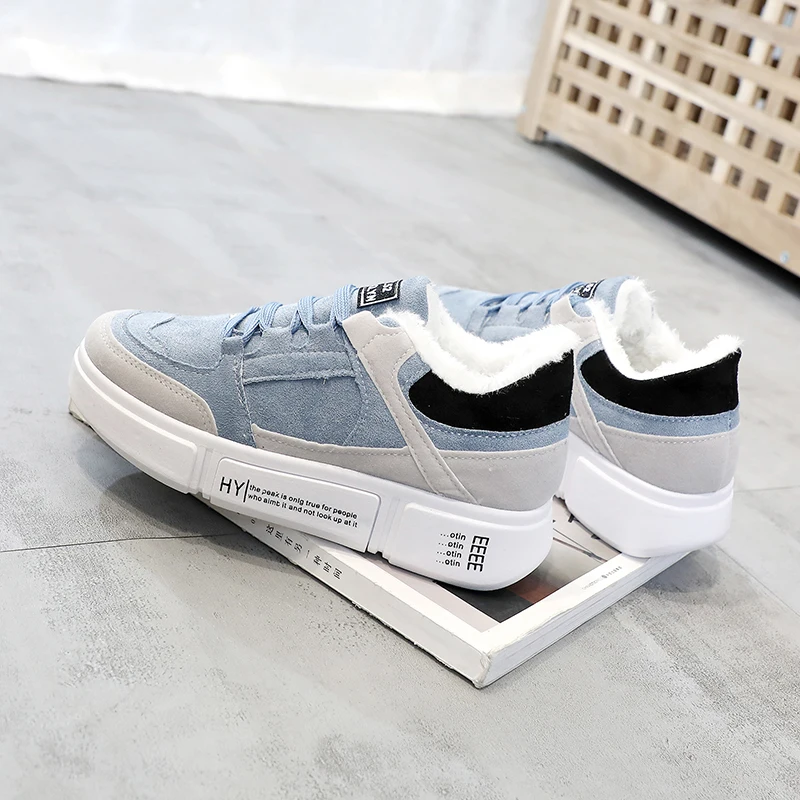 Женские кроссовки с мехом розовые повседневные для пробежек прогулочная обувь