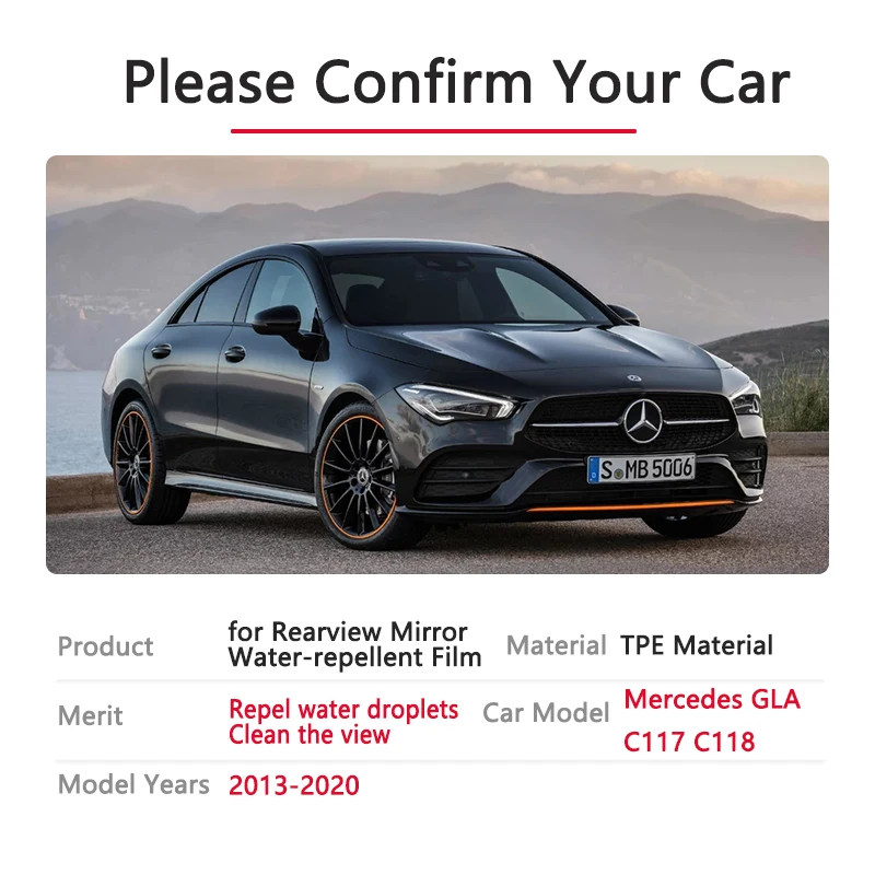 Противотуманная пленка для зеркала заднего вида Mercedes Benz CLA Class C117 C118 2013 ~ 2020