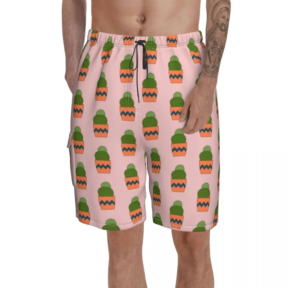 

Кактус пляжные шорты для будущих мам Для мужчин пляжные Плавание ming Мужские Шорты для купания полиэстер узор Плавание Мужские Шорты для куп...