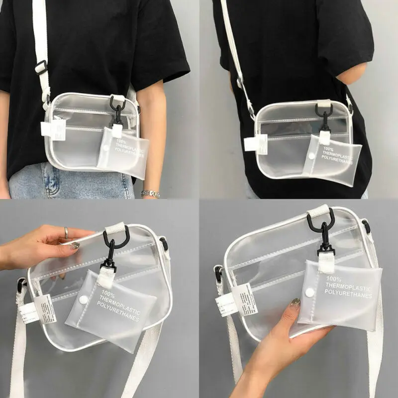 Повседневная прозрачная дамская сумочка из ПУ кожи пляжный саквояж на плечо