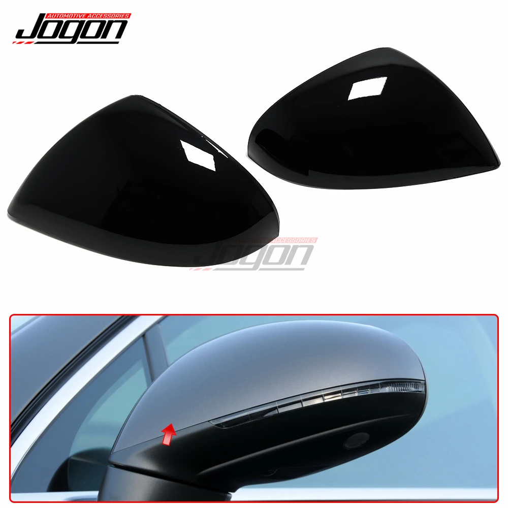 

For VW Volkswagen Touareg 7P 2011-2018 Bright Black Side Rear View Mirror Caps Cover Replacement