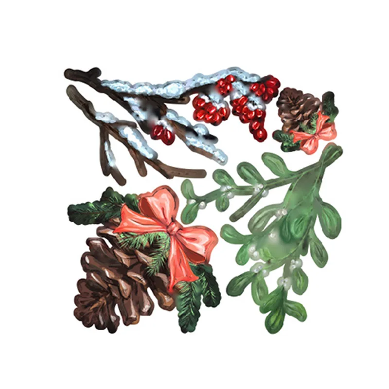 

Christmas Decor Pine Cone Tree Flowers Die Cutting Dies for DIY Scrapbooking Crafts Dies Cut Stencils Maker Photo Album Template