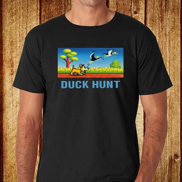 

Новая классическая мужская черная футболка для видеоигр «Утиная охота»