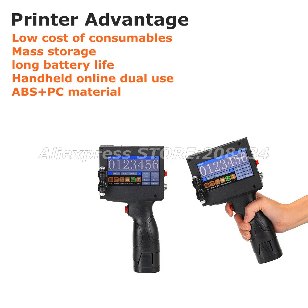 Мобильный портативный ручной струйный термический принтер для печати логотипа / даты истечения срока годности / кода партии / серийного номера / этикетки / штрих-кода / QR-кода.