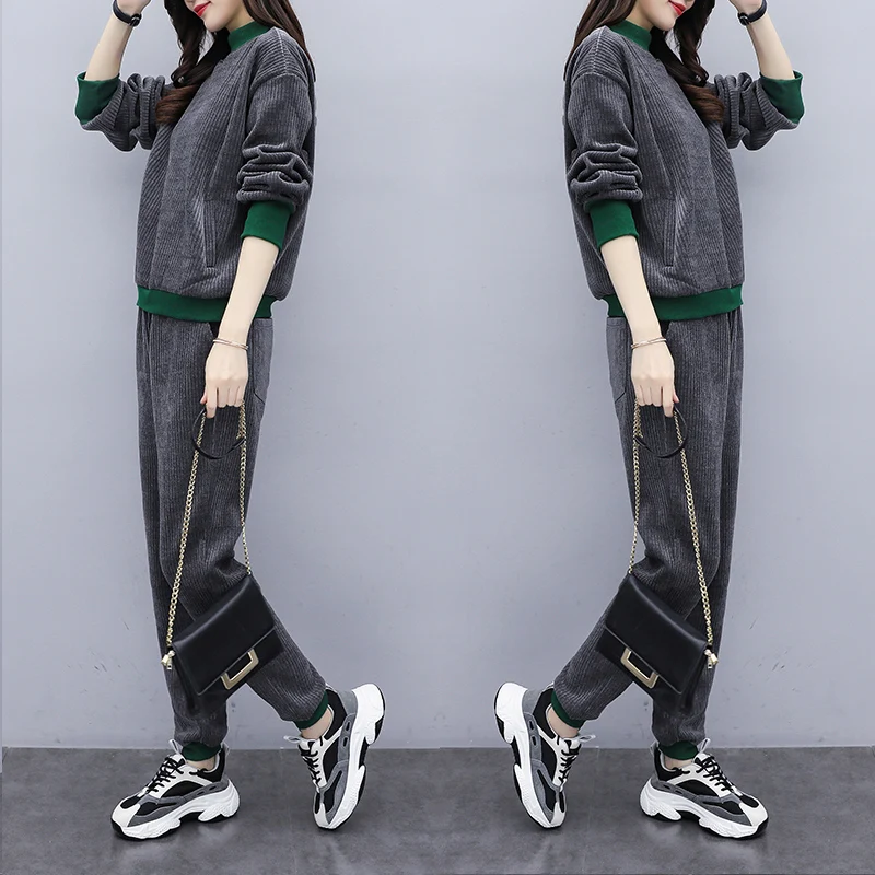 

Winter Thick Fleece Women Tracksuit Sport Suit Warm Sweatshirt+pant Running Jogger Fitness Gym Workout Casual Set Sports Wear