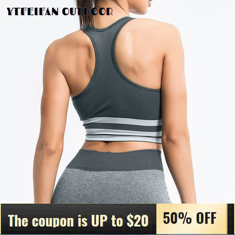 

Workout Tops for Women Yoga Top Sports Vest Women's Sports Sweat-absorbent Beauty Back Yoga Vest High Elastic Striped