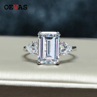 oevas 100 925 sterling silver high carbon diamond gemstone wedding engagement party ring for women fine jewelry gifts wholesale